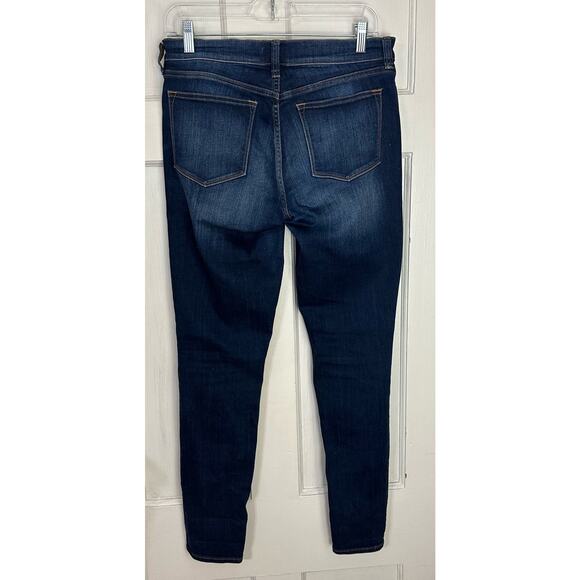 J. Crew Factory Stretch Skinny Blue Jeans Style E7294 Size 28/30 Dark Mid Rise - Picture 3 of 10
